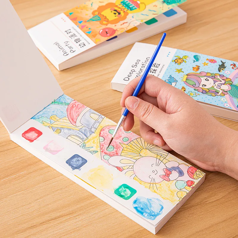Gouache Paint Set - Libro di pittura ad acquerello portatile