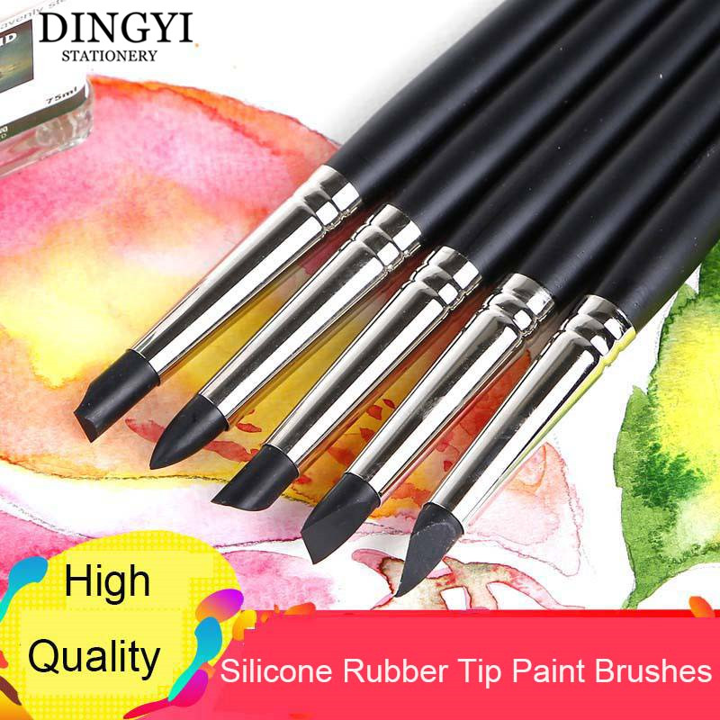 Gouache Paint Set - 5 pennelli con punta in gomma