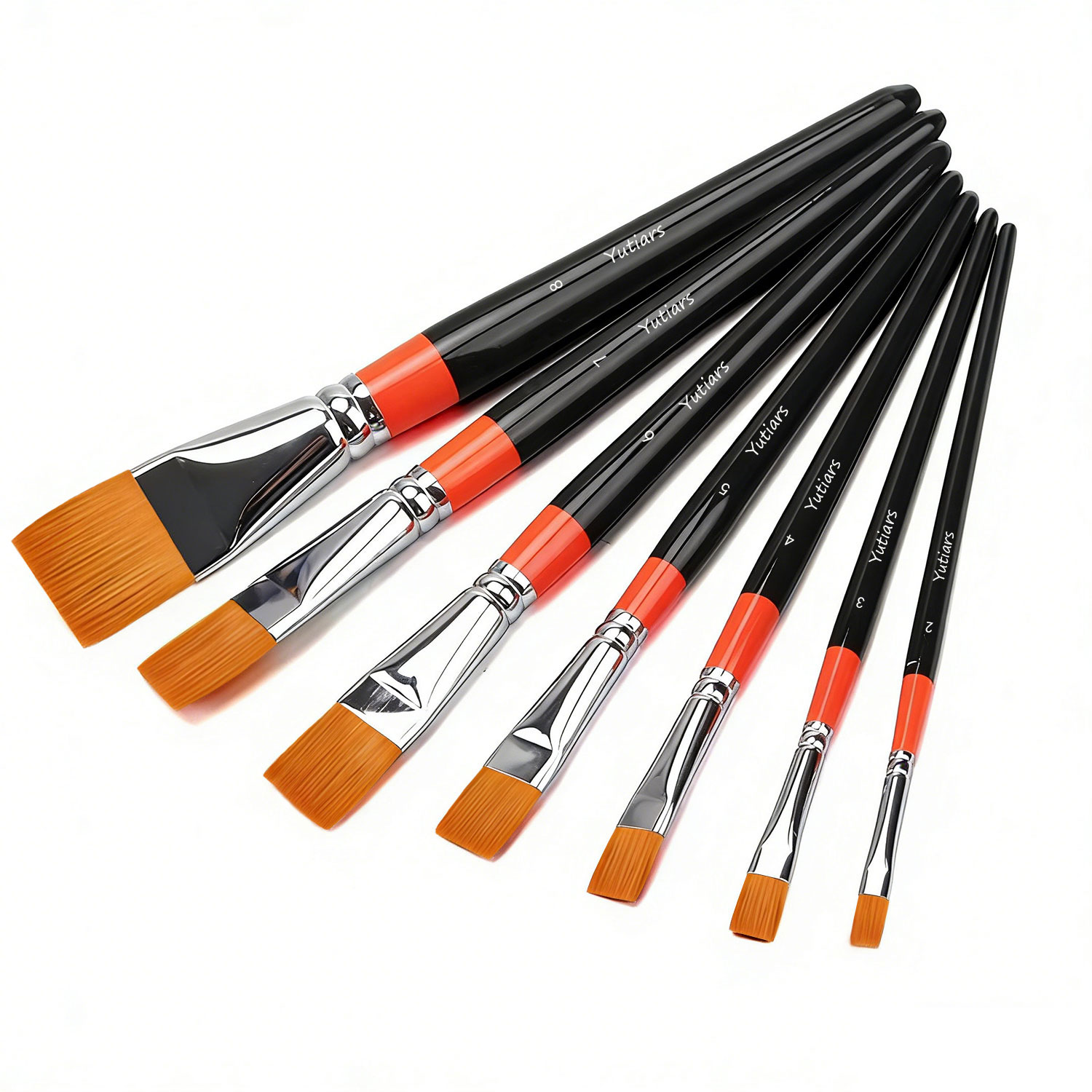 Gouache Paint Set - Set di 8 Pennelli Professionali Piatti